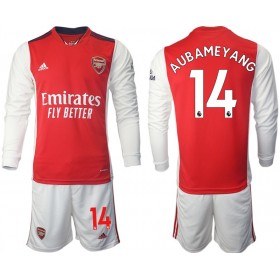 Camisolas de futebol Arsenal Aubameyang 14 Criança Equipamento Principal 2021/22 Manga Comprida